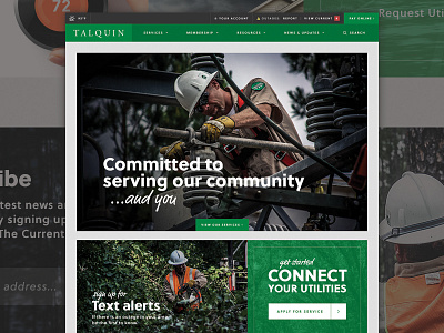 Talquin Electric Homepage interface responsive taproot creative ui utilities web web design web development website