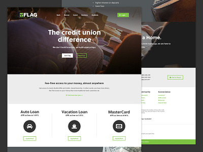 FLAG Credit Union Redesign bank header homepage interface money ui website