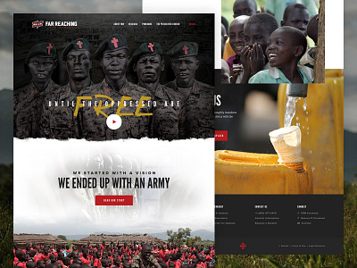 Far Reaching Ministries Homepage africa army charity children header hero interface ui website
