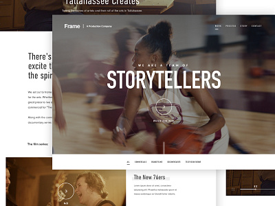 Frame | A Production Company basketball film interface masthead player ui video web