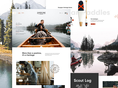 Sanborn Canoe Company canoeing footer header hero interface lake slider travel ui website