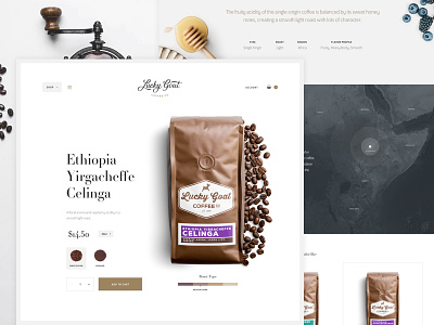 Lucky Goat Coffee coffee ecommerce interface map product ui website