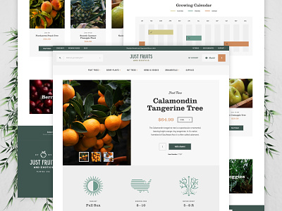Just Fruits and Exotics Interior calendar ecommerce icons interface interior plants products shopping tabs ui web website