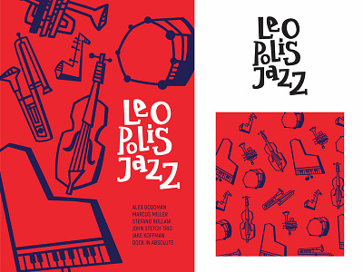 Leopolis Jazz branding design flat illustration lettering logo typography