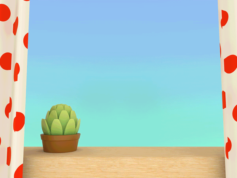 Good morning😎 3d animation arnold c4d curtain morning plant practice sun