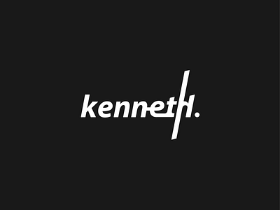 坤 a.k.a. Kenneth - White on Black branding design lettering logo type typography