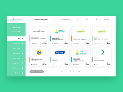 Soapstand Vending Machine UI - Products