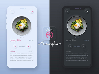 Food app concept - Hello Dribbble app design food app mobile app neomorphism