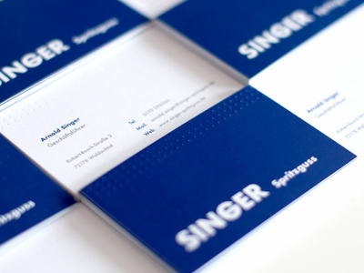 SINGER business cards