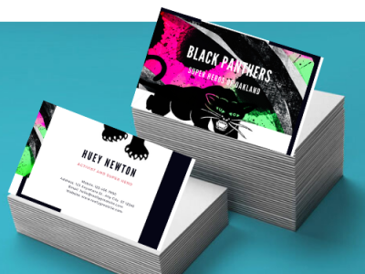 BLACK PANTHER BUSSINESS CARDS adobe photoshop black panther branding business card business card mockup identity design typography visual design weekly warm up