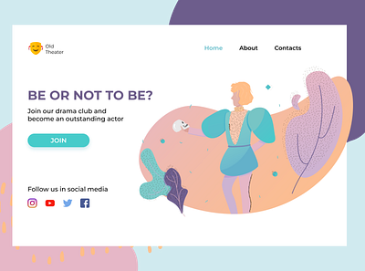 Drama Club design flat illustration minimal ui vector web website