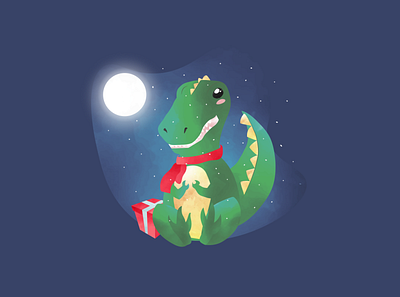 Christmas Dino christmas cute design dinosaur illustration minimal new year vector winter