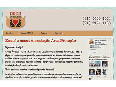 Arca Protecao - Website animal protection css html