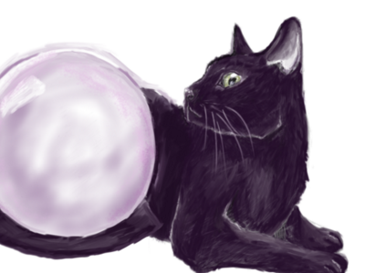 Merlin the Cat black cat portrait