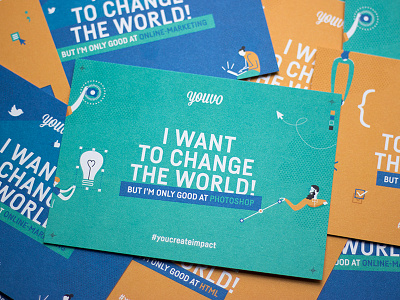 I want to change the world, but I’m only good at Photoshop. design flyer illustration impact nonprofit photoshop postcard print social