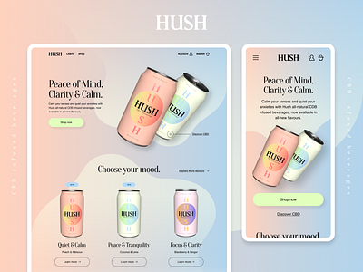 Hush CBD Landing Page branding challenge design landing page ui website