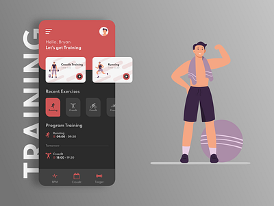 Training App Design app branding crossfit design fitness fitness app minimal running sport ui ux web webdesigne design
