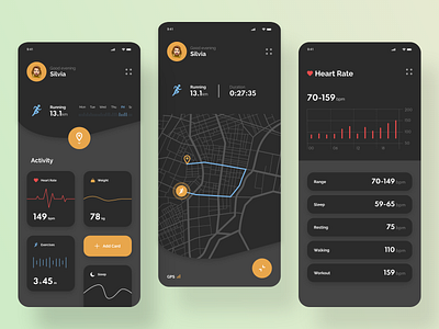 Activity Tracker App Design activities app design illustration minimal running ui ux web webdesigne design