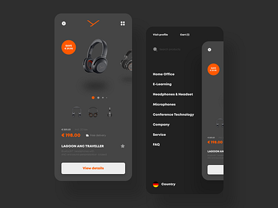 Beyerdynamic Headphones App Desing (shop) app branding design e commerce flat headphones headset minimal site ui ux web