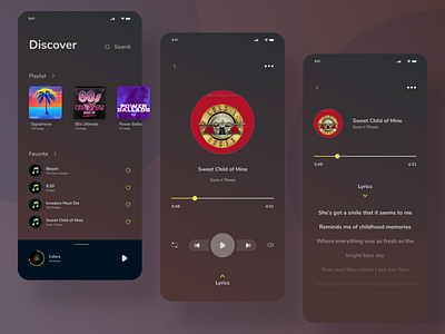 Music Player App Design app design minimal music music app music player musician player playlists song songs ui ux web webdesigne design