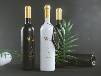 Kielan Vineyard p. 1 3d brand identity corona renderer dark gold logo minimal packaging premium product design vineyard wine