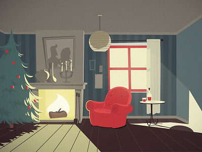 Wintertime, animation background p. 3 animation background chair christmas fireplace hut illustration interior sun vector winter