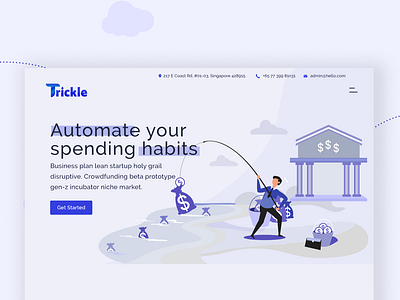 Trickle Fintech Landing Page fintech landingpage trickle