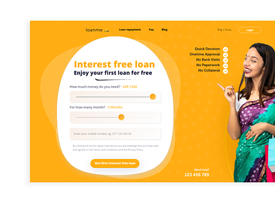 Instant Online Loan Landing page cafe finance finance app finance business fintech fintech app landing page landing page ui loan loan app loans mobile app wallet