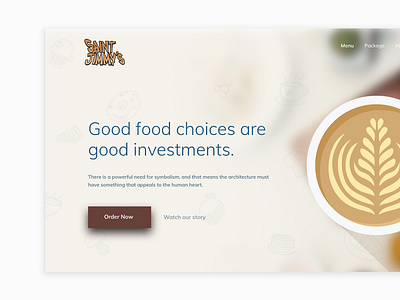 Coffee shop landing page