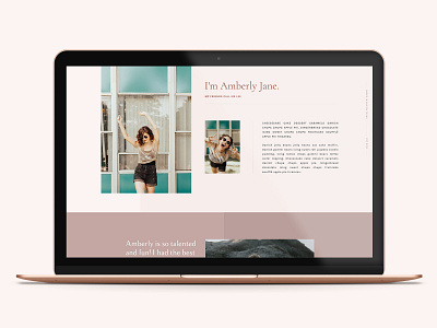 Amberly - FREE Showit Template about page blog design free freebie freebies freelance layout design photographers showit template typography web design website wedding