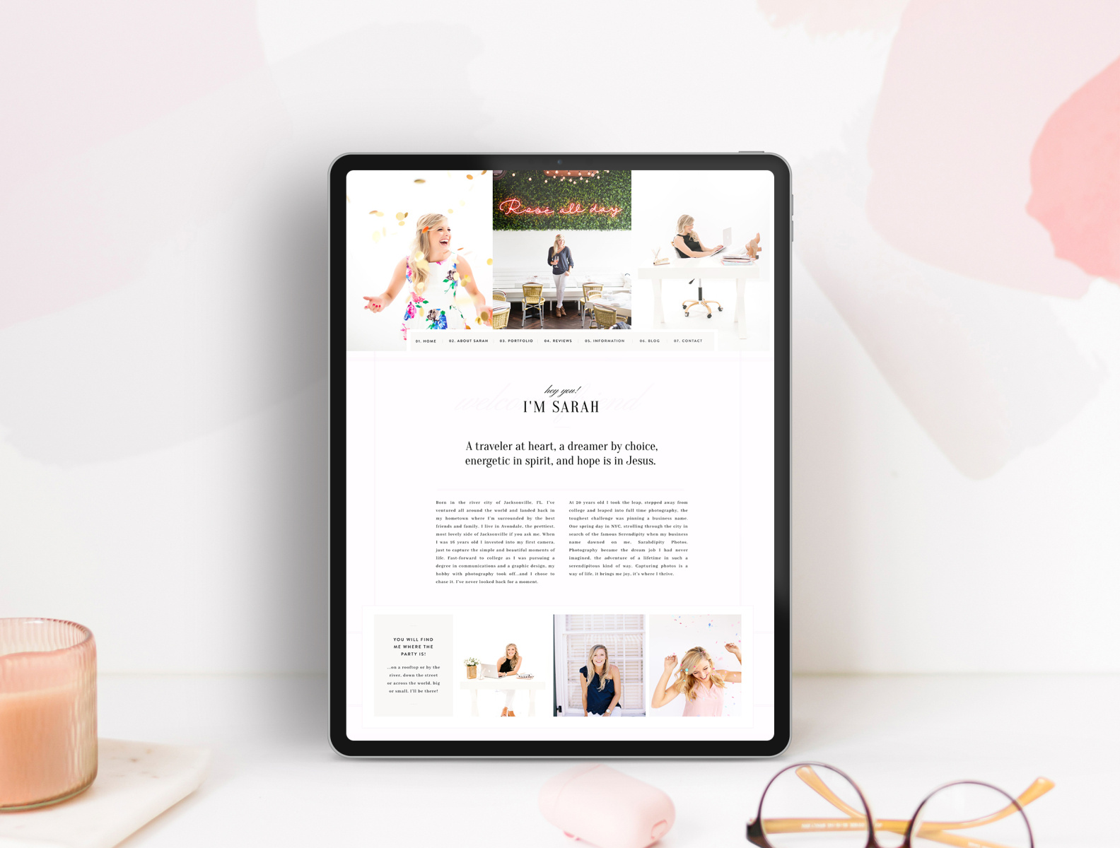 About Page Design for Photographer by Emily Henning on Dribbble