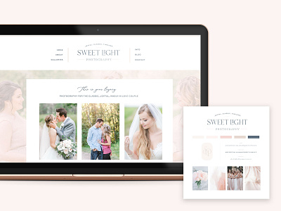 Sweetlight Photography Website - Custom Showit Design branding branding design custom design home page home page design layout design showit showtime typography web design website wedding photography