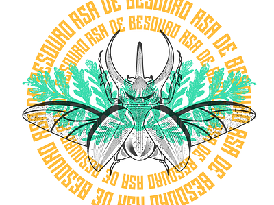 Asa de Besouro design illustration logo typography