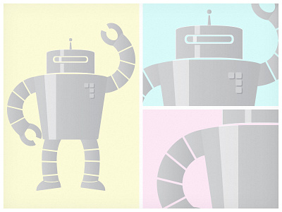 Tri-Colour Bot doodles illustration robot robots