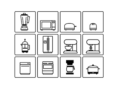 Kitchen Appliance Icon Set