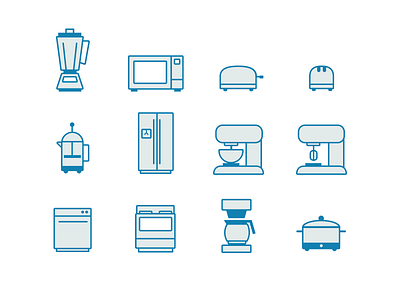 Kitchen Appliances redux icons illustration kitchen vector