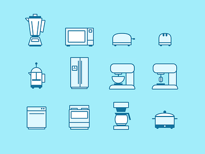 redux of a redux appliances bears icons illustration kitchen ui vector