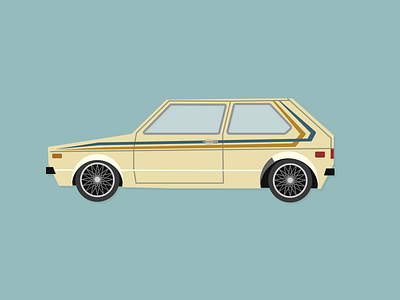 VW Rabbit cars illustration vector vw