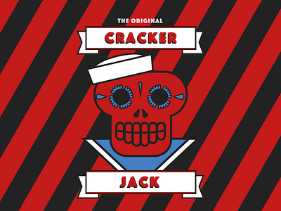Cracker Jack baseball illustration popcorn skulls vector