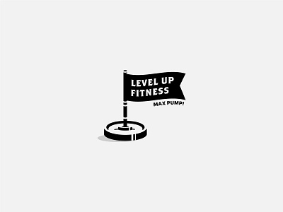 Level up fitness branding design exercise fit fitness flag level up logo logotipo mark pump symbol weights