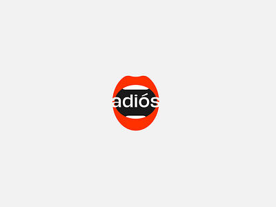 adiós poster adiós branding design icon illustration lavios lips logo logotipo mark minimal poster minimal symbol typography