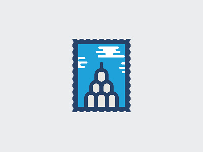 Minimal Chrysler Building Stamp