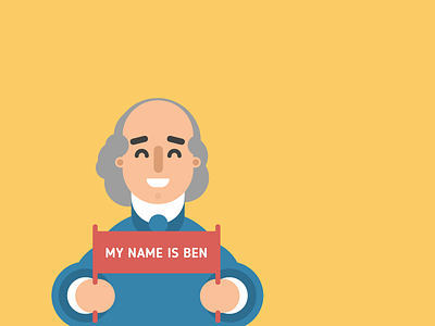 Ben benjamin franklin character design illustration my name is