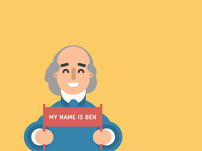 Ben benjamin franklin character design illustration my name is