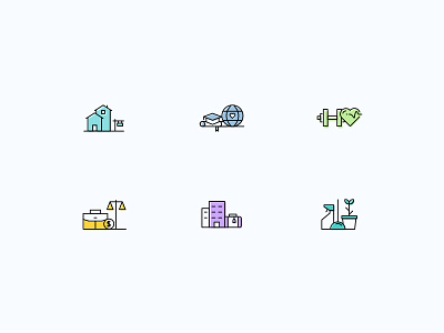 Icons apartment education government health hotel house housekeeping icons schook sketch