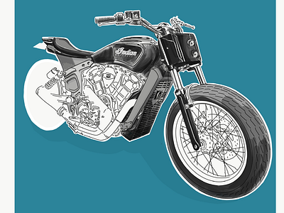 Indian motorbike illustration