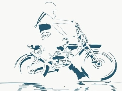 chicks on motorcycles adobe draw chicksonbikes illustration motorbike sandergee