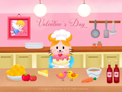 Happy Valentine s Day animation cake cartoon cook cupid design happiness happy illustration illustrator ipad kitchen love procreate valentine valentinesday