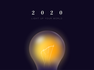 2020 light up your world bulb design design art designer hello icon illustration illustrator light newyear photoshop ui vector