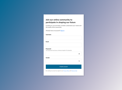 DailyUI - 001 - Sign Up clean cms form form fields input fields interface